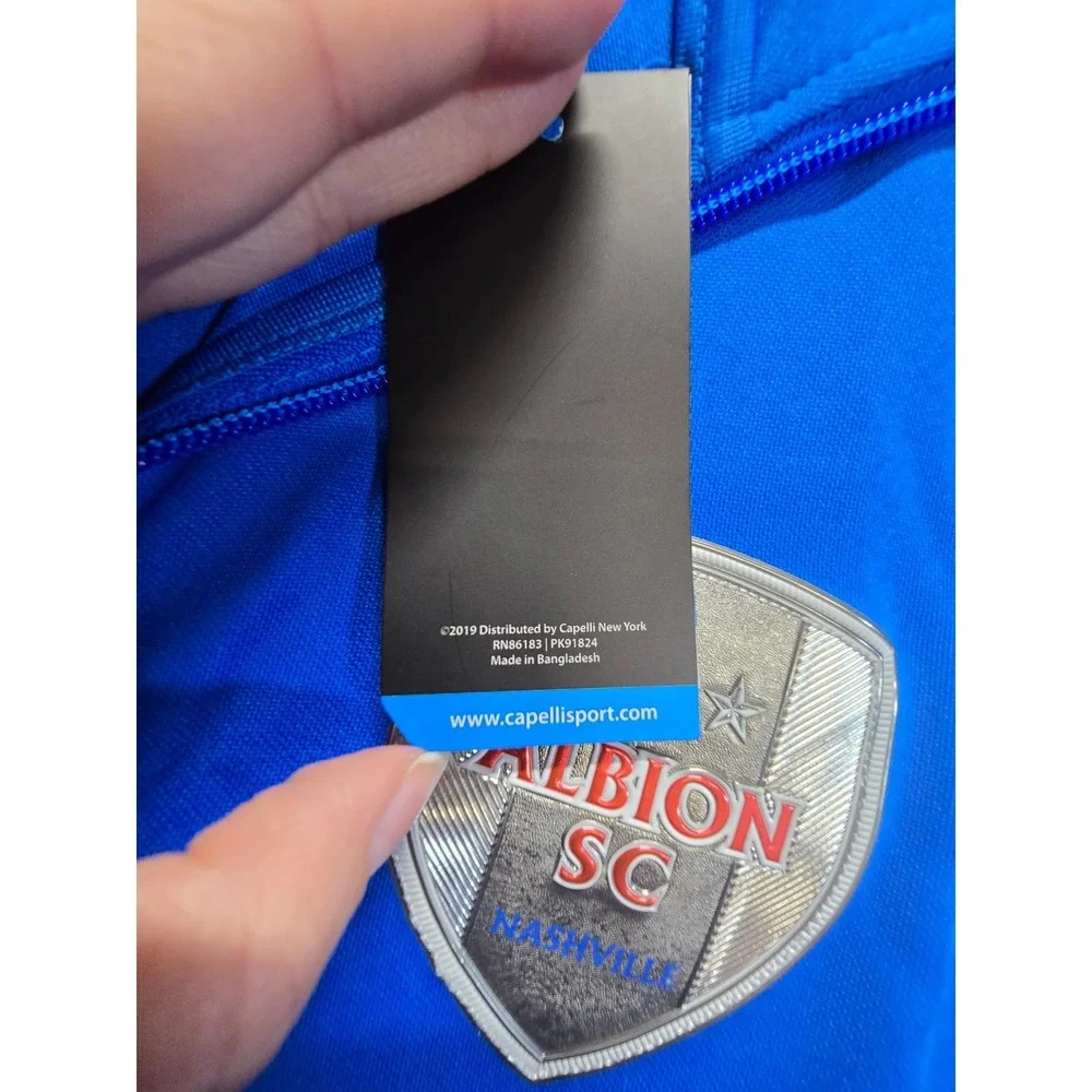 Capelli Sport Uptown Training Jacket Men XL Blue Logo Albion SC Nashville Soccer